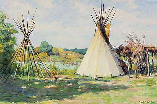 Crow Summer Teepees; [Crow Summer Tipis and Brush Shade]